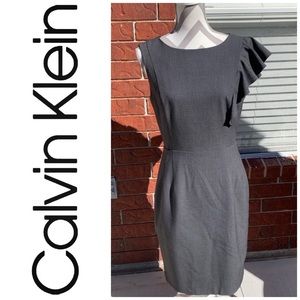 EUC Calvin Klein Gray Asymmetrical Dress Sz 8